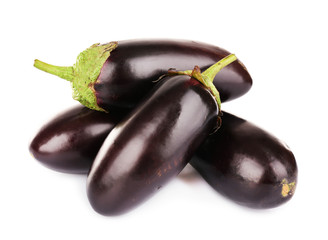 Fresh eggplant isolated on white