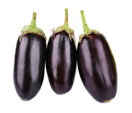 Fresh eggplant isolated on white