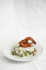 Rice with scrimp, ginger and curry