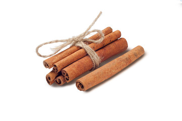 Cinnamon Sticks on white