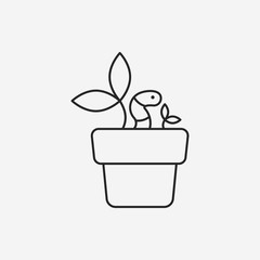 plant line icon