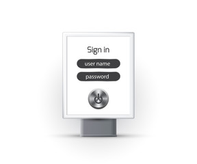 Vertical blank lightbox, sign in password security