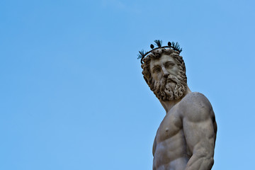 Statue of Neptune as part of the fountain on Piazza della Signoria in Florence, Italy
