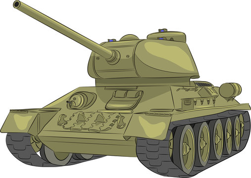 Vector. Middle tank T-34-85.