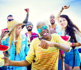 Teenagers Friends Beach Party Happiness Concept