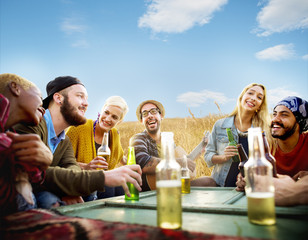 Diverse People Friends Hanging Out Drinking Concept