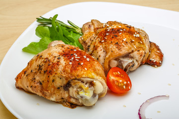 Roasted chicken thighs