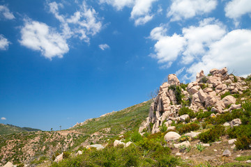 Fototapeta na wymiar Natural landscape of Corsica island, mountains