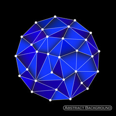 Colorful abstract polygonal sphere with triangles. Eps 10 © vladystock