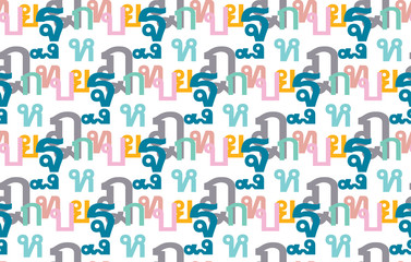 Thai alphabet seamless pattern background vector