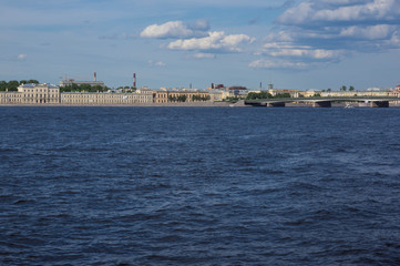 Naklejka premium St. Petersburg, view of the city from the Neva River 