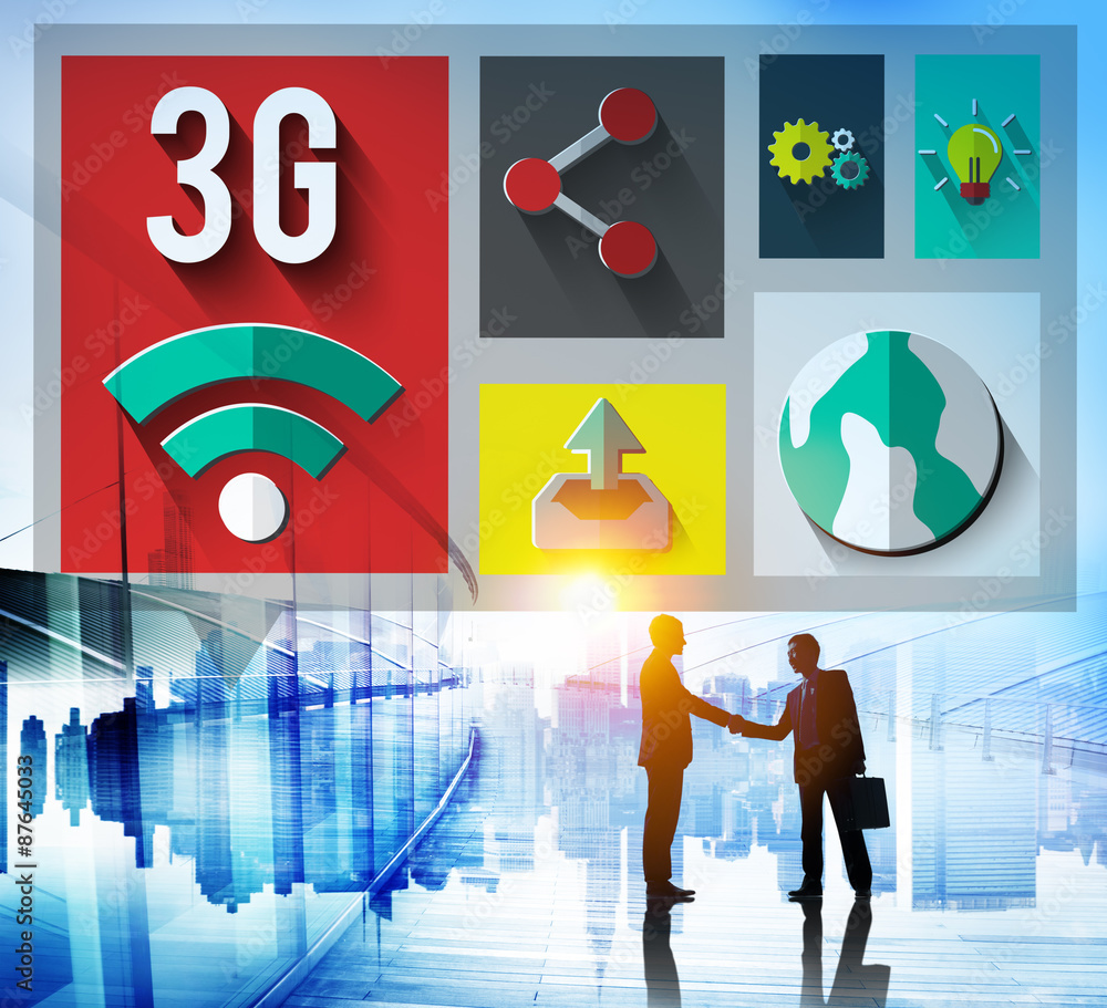 Poster 3g networking global communications connection concept