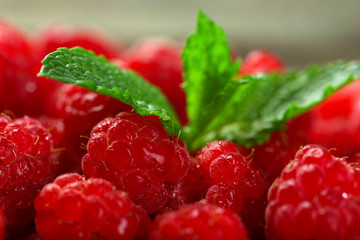 Sweet raspberries background