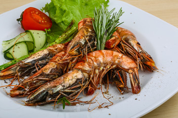 Grilled tiger prawns