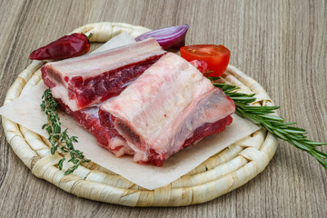 Raw beef ribs