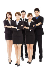 Successful business people standing together