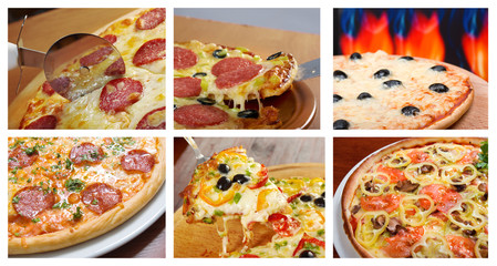 set of different  Pizza