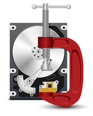 Vector hard drive and vise