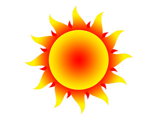 Symbol of the yellow-red sun on a white background