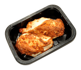 Tray Of Cooked Chicken Breasts With Skin