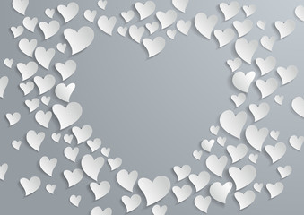 Fototapeta premium Abstract White Paper Hearts