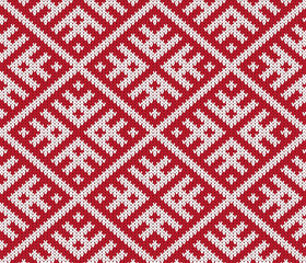 Fototapeta premium vector knitting seamless background: ornamental pattern