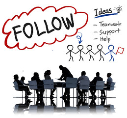 Follow Track Subscribe Social Media Concept