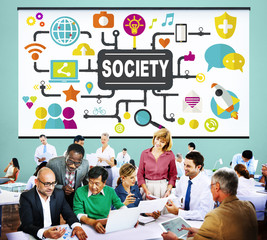 Society Community Global Togetherness Connecting Internet Concep