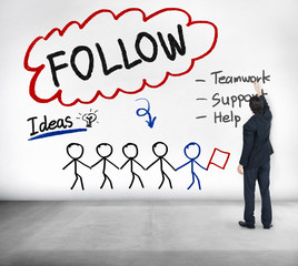 Follow Track Subscribe Social Media Concept