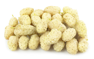 Fresh mulberry isolated on white