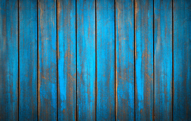 Fototapeta na wymiar Blue washed wood texture. background old panels