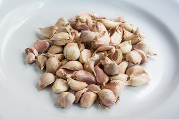Thai garlic on white dish