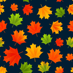 Seamless pattern with autumn leaves