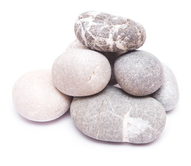 Fototapeta na wymiar round stones isolated on white