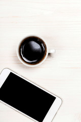 mobile phone on the table