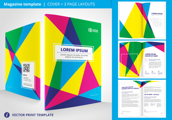 Abstract Magazine Layout with Inner Pages in A4 size