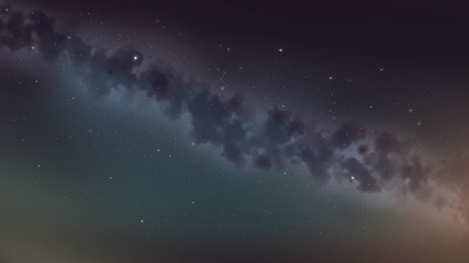 Amazing milkyway skies with clouds, stars and dust.