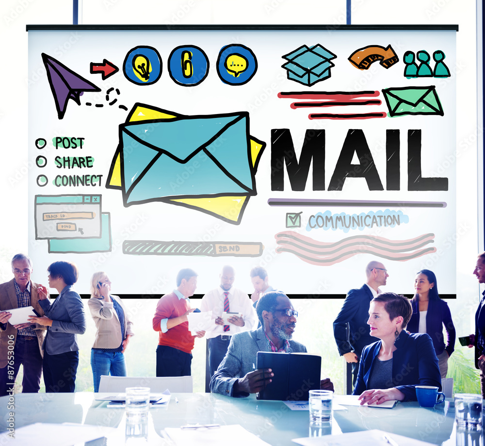 Aufkleber mail message inbox letter communication concept