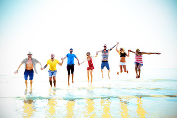 Obraz premium Friendship Freedom Beach Summer Holiday Concept