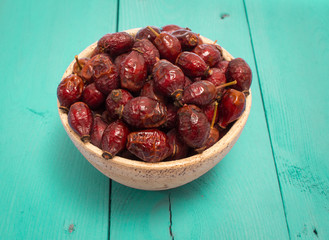 dried hawthorn on a board