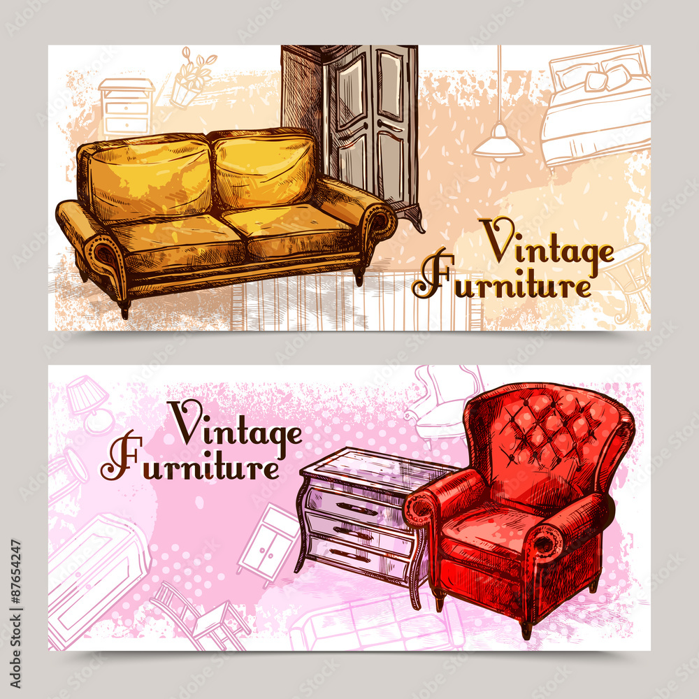 Wall mural Furniture Banner Set