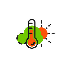 Color line icon for flat design. Weather and temperature