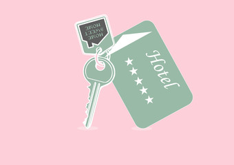 Vector illustration of house key and hotel card