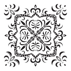 Hand drawing decorative tile pattern. Italian majolica style