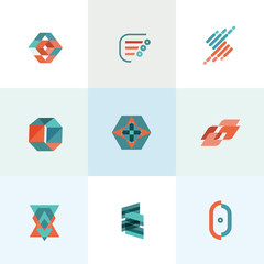 Modern business flat set of icons vector illustration