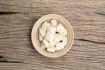 thai snack, white nougat with bean