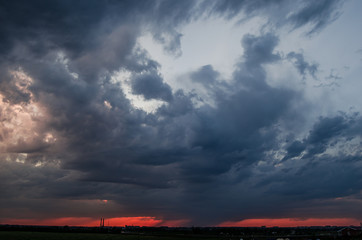 Storm clouds in the evening hours