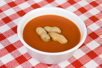 Tomato Soup with Peanuts – A visual for the cliche "from soup to nuts".