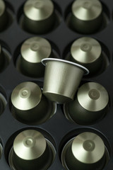 coffee capsules close-up