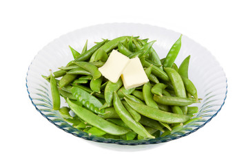Snow Peas and Butter – Steamed snow peas with butter on top.